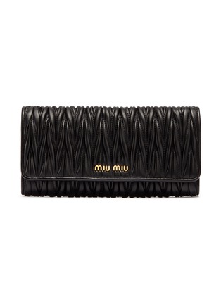 Main View - Click To Enlarge - MIU MIU - Matelassé leather long wallet