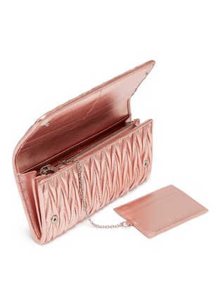 Figure View - Click To Enlarge - MIU MIU - Matelassé leather long wallet