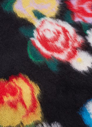  - MIU MIU - Floral intarsia mohair blend turtleneck sweater