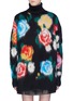 Main View - Click To Enlarge - MIU MIU - Floral intarsia mohair blend turtleneck sweater