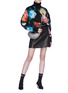 Figure View - Click To Enlarge - MIU MIU - Floral intarsia mohair blend turtleneck sweater