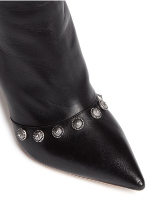 Detail View - Click To Enlarge - FAUSTO PUGLISI - Metal stud leather knee high boots