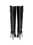 Back View - Click To Enlarge - FAUSTO PUGLISI - Metal stud leather knee high boots