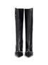 Figure View - Click To Enlarge - FAUSTO PUGLISI - Metal stud leather knee high boots