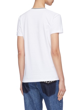 Back View - Click To Enlarge - MIU MIU - Swallow embellished patch pocket T-shirt