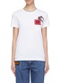 Main View - Click To Enlarge - MIU MIU - Swallow embellished patch pocket T-shirt