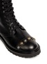 Detail View - Click To Enlarge - FAUSTO PUGLISI - Metal stud leather lace-up combat boots