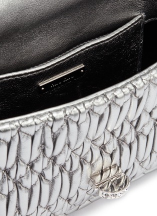 Detail View - Click To Enlarge - MIU MIU - Jewelled chain matelassé leather crossbody clutch