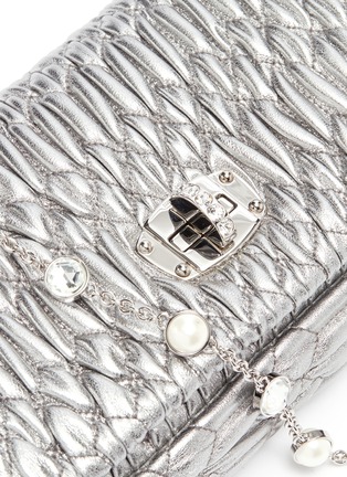  - MIU MIU - Jewelled chain matelassé leather crossbody clutch
