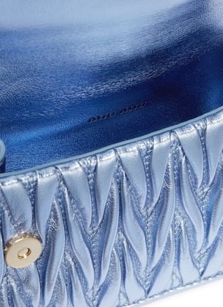 Detail View - Click To Enlarge - MIU MIU - Jewelled buckle mini matelassé leather shoulder bag