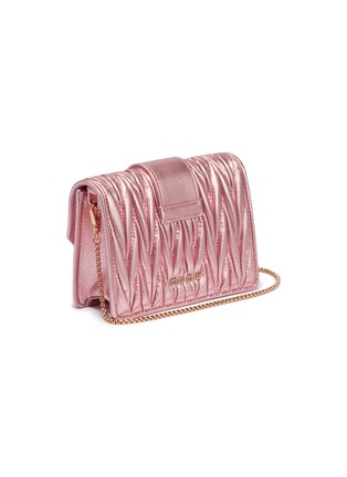 Detail View - Click To Enlarge - MIU MIU - Jewelled buckle mini matelassé leather shoulder bag
