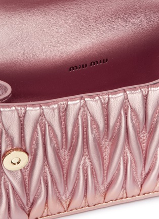 Detail View - Click To Enlarge - MIU MIU - Jewelled buckle mini matelassé leather shoulder bag