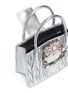 Detail View - Click To Enlarge - MIU MIU - Jewelled floral buckle matelassé leather shoulder bag