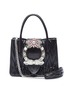 Main View - Click To Enlarge - MIU MIU - Jewelled floral buckle matelassé leather shoulder bag
