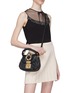 Figure View - Click To Enlarge - MIU MIU - Jewelled buckle matelassé leather crossbody bag