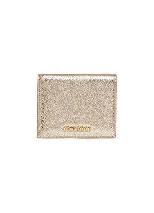 Main View - Click To Enlarge - MIU MIU - Madras leather bifold wallet