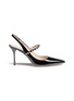 Main View - Click To Enlarge - MIU MIU - Glass crystal patent leather slingback pumps