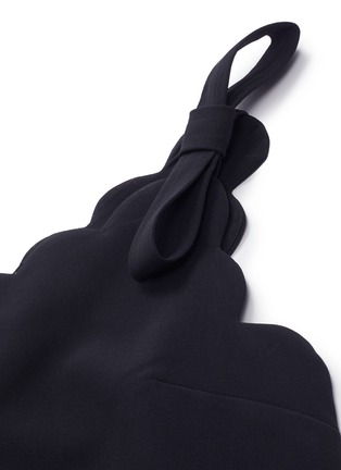 Detail View - Click To Enlarge - MIU MIU - Scalloped one-shoulder dress