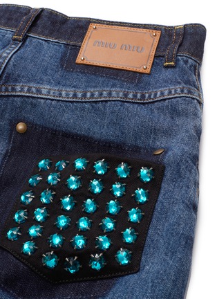  - MIU MIU - Embellished pocket denim skirt