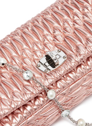  - MIU MIU - Jewelled chain matelassé leather top handle bag