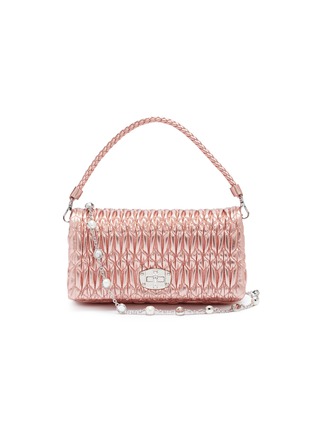 Main View - Click To Enlarge - MIU MIU - Jewelled chain matelassé leather top handle bag
