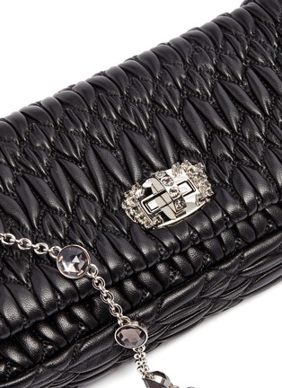  - MIU MIU - Jewelled chain matelassé leather top handle bag
