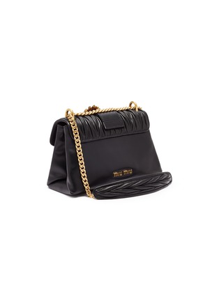 Figure View - Click To Enlarge - MIU MIU - Jewelled buckle matelassé leather chain crossbody bag
