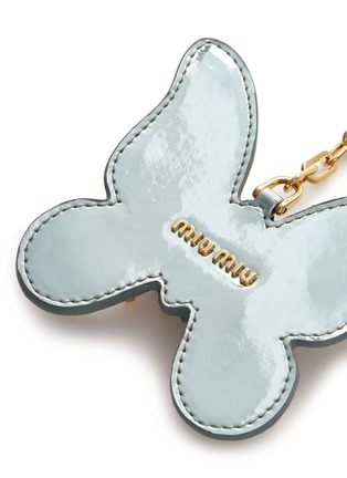 Detail View - Click To Enlarge - MIU MIU - Glass crystal glitter leather butterfly keychain