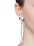 Figure View - Click To Enlarge - MIU MIU - Glass crystal link faux pearl drop clip earrings