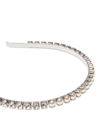 Detail View - Click To Enlarge - MIU MIU - Glass crystal faux pearl hairband