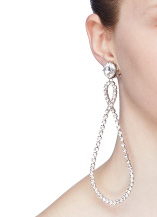 Figure View - Click To Enlarge - MIU MIU - Glass crystal loop drop earrings