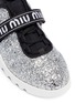 Detail View - Click To Enlarge - MIU MIU - Logo strap glitter sneakers