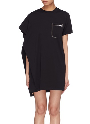Main View - Click To Enlarge - SIRLOIN - 'Suitee' patch pocket asymmetric drape T-shirt dress