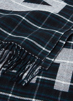 Detail View - Click To Enlarge - BALENCIAGA - Logo jacquard tartan plaid scarf