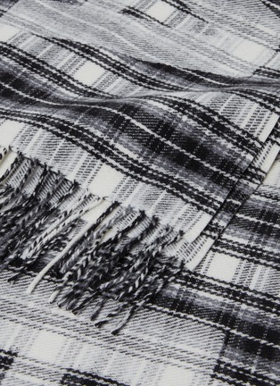 Detail View - Click To Enlarge - BALENCIAGA - Logo jacquard tartan plaid wool scarf