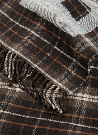 Detail View - Click To Enlarge - BALENCIAGA - Logo jacquard tartan plaid wool scarf