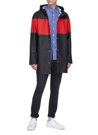  - STUTTERHEIM - 'Stockholm' hooded colourblock stripe unisex raincoat