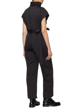 Back View - Click To Enlarge - 10455 - Belted patch pocket unisex turtleneck jumpsuit