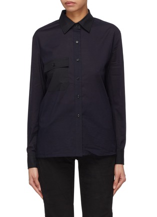 Main View - Click To Enlarge - 10455 - Contrast flap pocket shirt