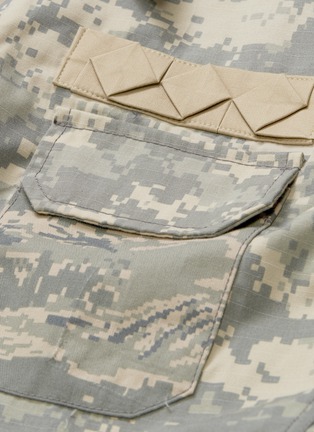  - THE R COLLECTIVE - Folded back yoke pixelated camouflage print shirt dress