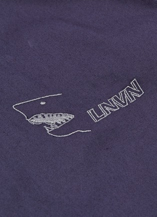  - LANVIN - Reversible shark logo print storm flap twill jacket