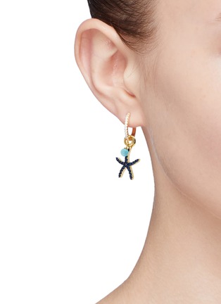 Figure View - Click To Enlarge - HEFANG - 'Mini Starfish' detachable drop earrings