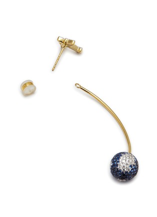 Detail View - Click To Enlarge - HEFANG - 'Vacation Trip' mismatched detachable bar drop faux pearl earrings