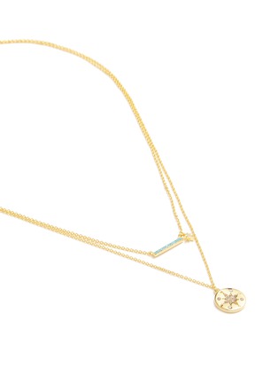 Detail View - Click To Enlarge - HEFANG - 'Compass' cubic zirconia tiered pendant necklace