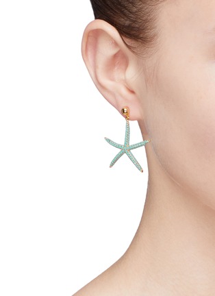 Figure View - Click To Enlarge - HEFANG - 'Starfish' cubic zirconia earrings