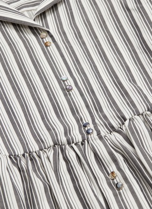 Detail View - Click To Enlarge - MINKI - Stripe tiered twill shirt dress