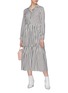 Figure View - Click To Enlarge - MINKI - Stripe tiered twill shirt dress