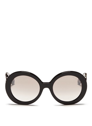 Main View - Click To Enlarge - PRADA - 'Baroque' shell effect swirl temple acetate sunglasses
