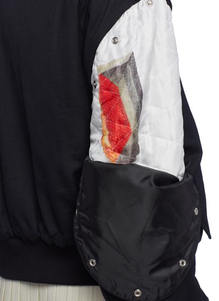 Detail View - Click To Enlarge - MINKI - Snap button sleeve padded bomber jacket
