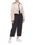 Figure View - Click To Enlarge - MINKI - Reversible quilted pocket faux shearling cropped jacket